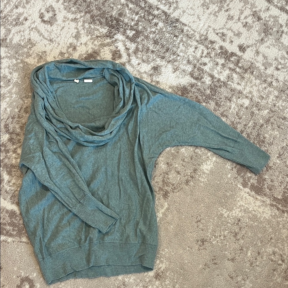 Anthropologie Blue Cowl Neck Sweater